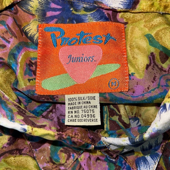 Vintage Silk Button Down Shirt - Protest Size Medium - Picture 4 of 4